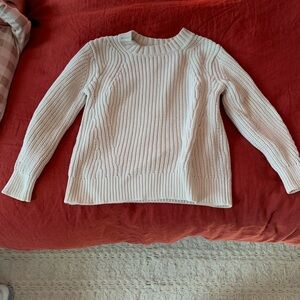 Everlane Cream Ribbed Knit Sweater